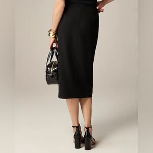 J.Crew Stretch Twill Pencil Skirt, Black, 2